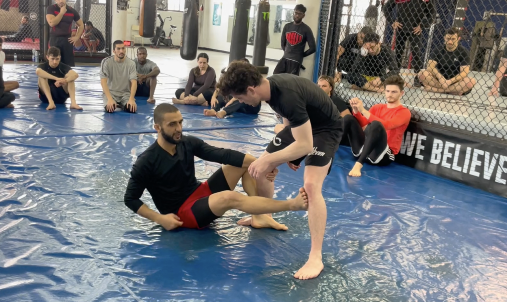 Thumbnail for Seated Guard to Wrestle-Up to Knee Tap video